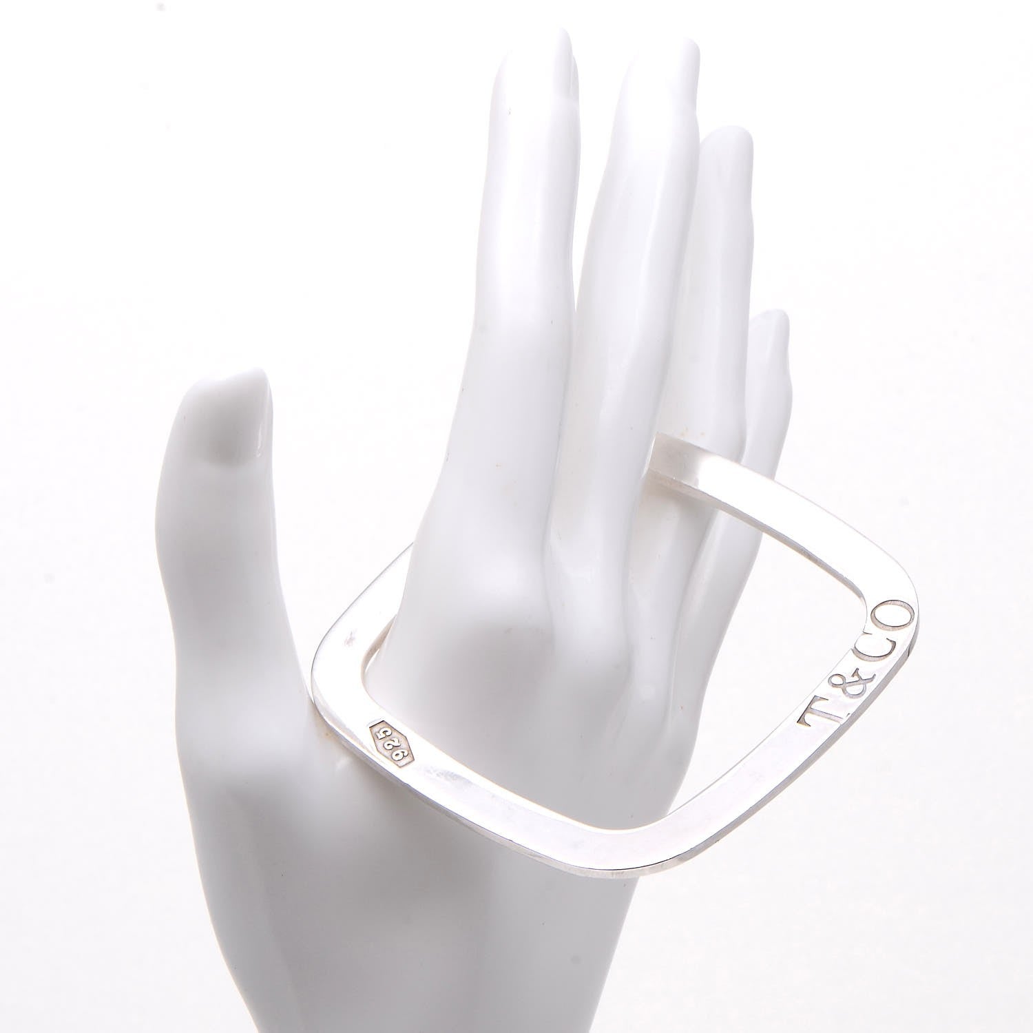 Tiffany Sterling Silver 1837 Square Bangle Bracelet 2 of 3