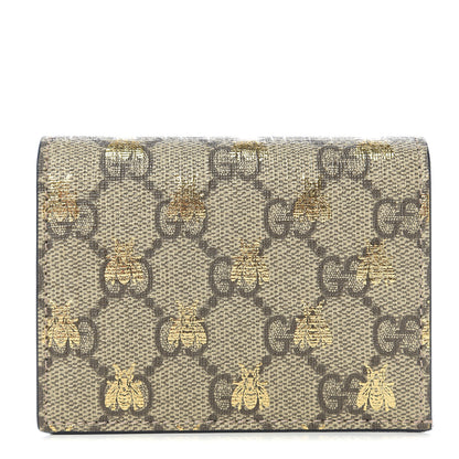 Gucci GG Supreme Monogram Bee Print Card Case 1 of 6