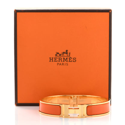 Hermes Enamel Narrow Clic Clac H Bracelet GM Orange 5 of 5