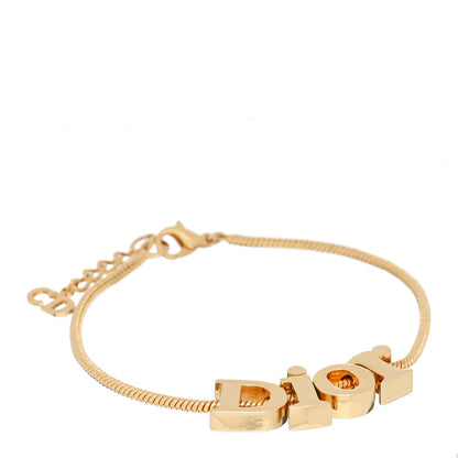 Christian Dior Metal Logo Bracelet Gold 1 of 3