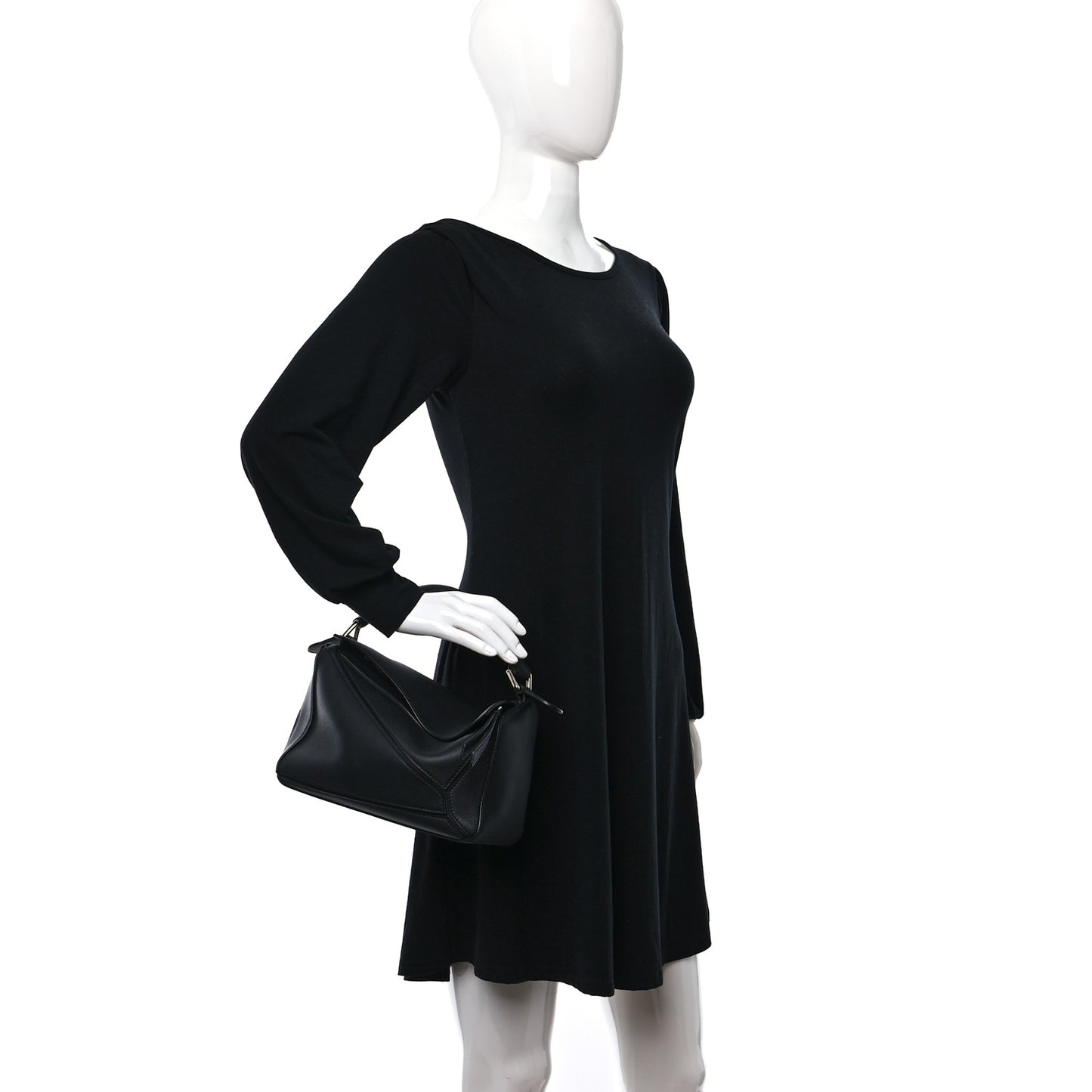 Calfskin Small Puzzle Bag Black