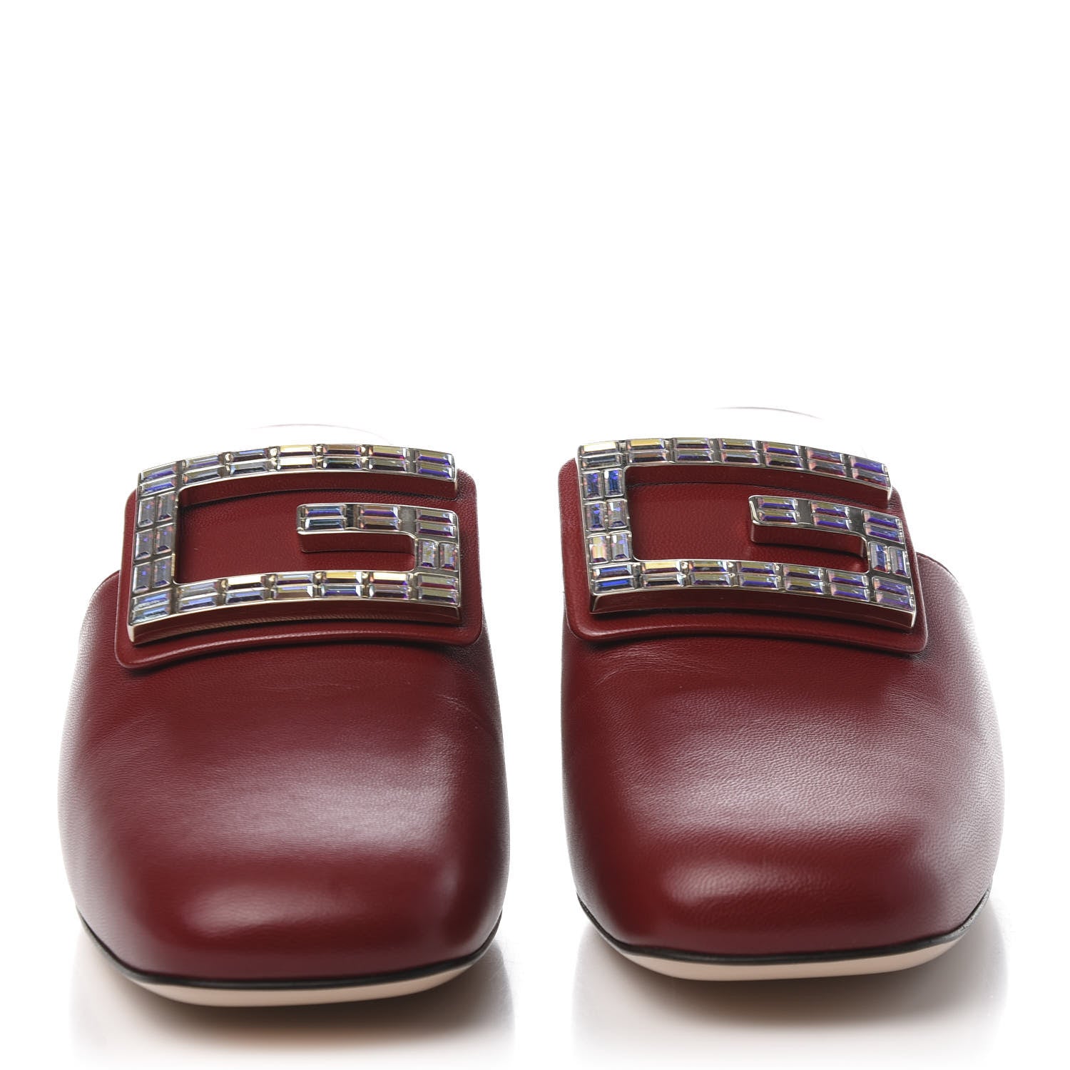 Gucci Malaga Kid Crystal Square G Madelyn Mules 38 Romantic Cerise 2 of 9