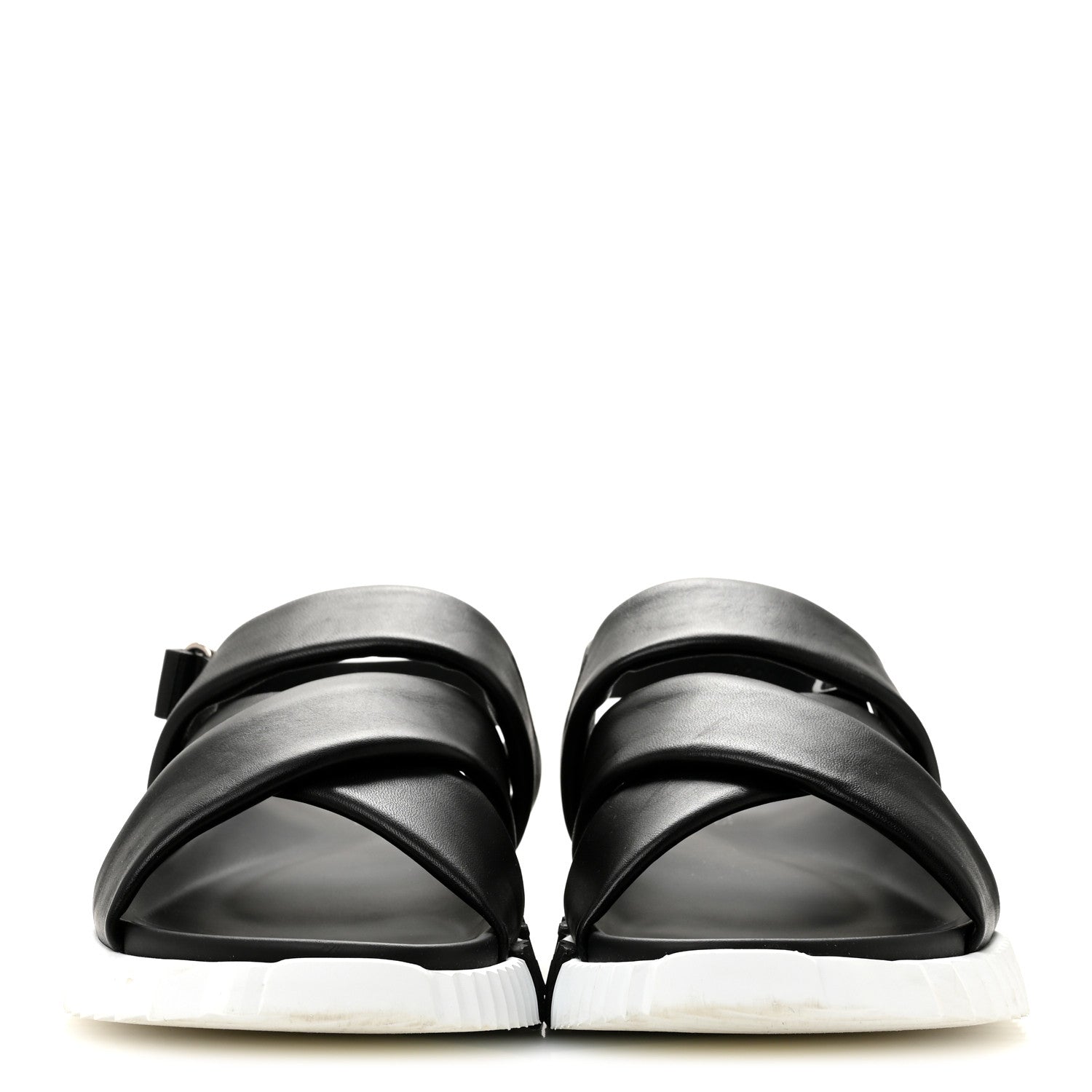 Hermes Calfskin Womens Electric Sandals 40 Black 1921836