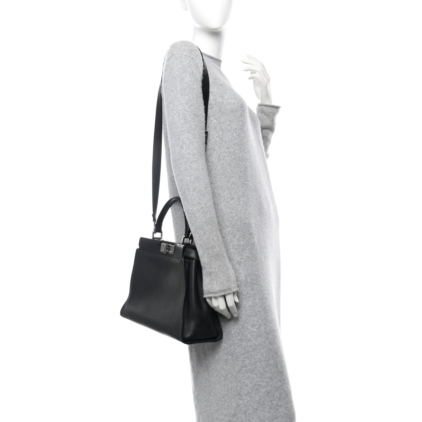 Vitello Seta Snakeskin Crocodile Monster Eyes Medium Peekaboo Iconic Satchel Black Girasole