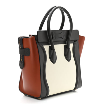 Celine Smooth Calfskin Micro Tri-Color Luggage White 3 of 10
