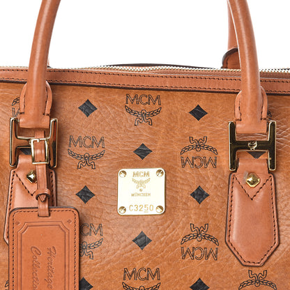 MCM Visetos Medium Boston Bag Cognac 7 of 13