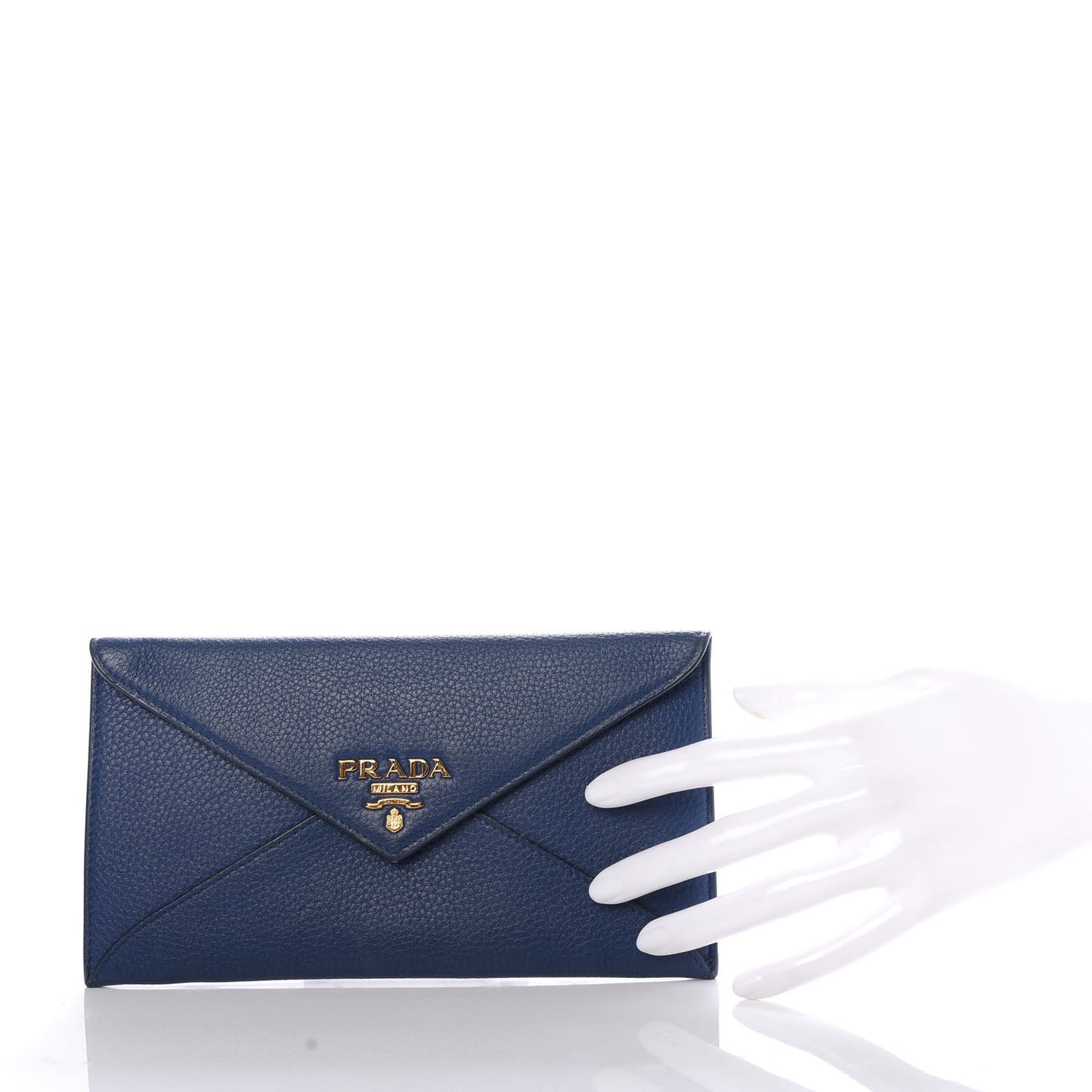 Vitello Grain Envelope Wallet Bluette