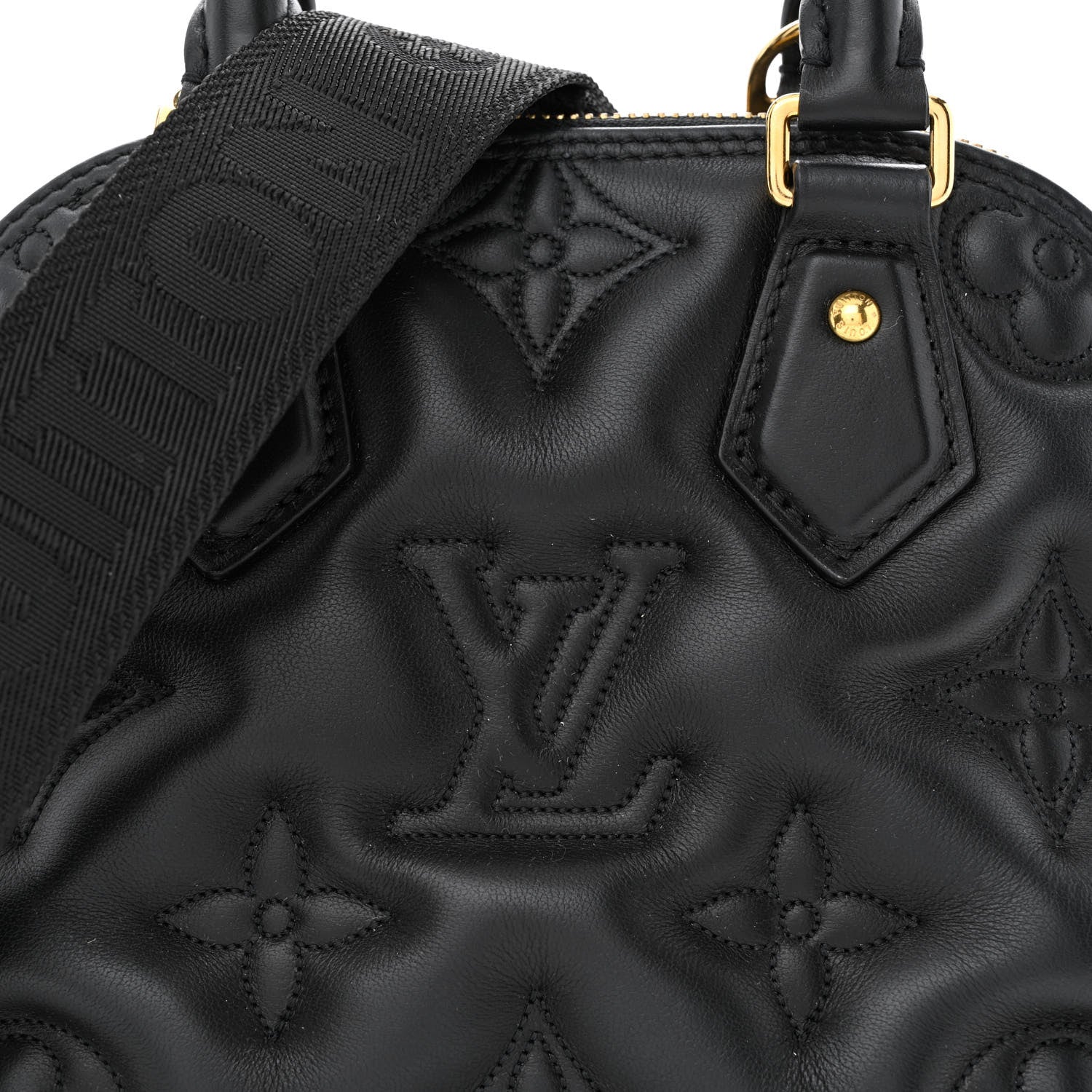 Louis Vuitton Calfskin Bubblegram Alma BB Black 7 of 10