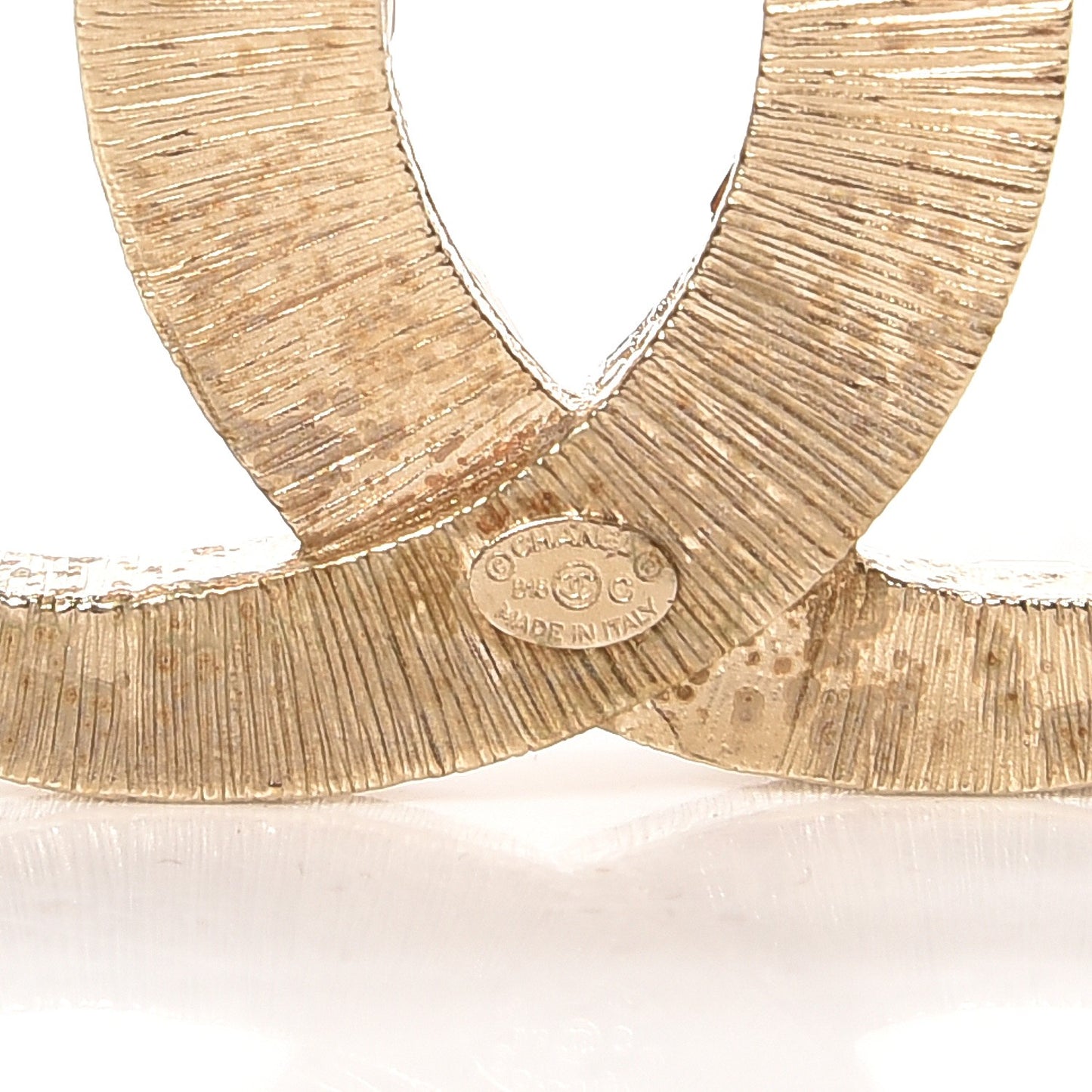 Baguette Crystal Dubai CC Brooch Gold