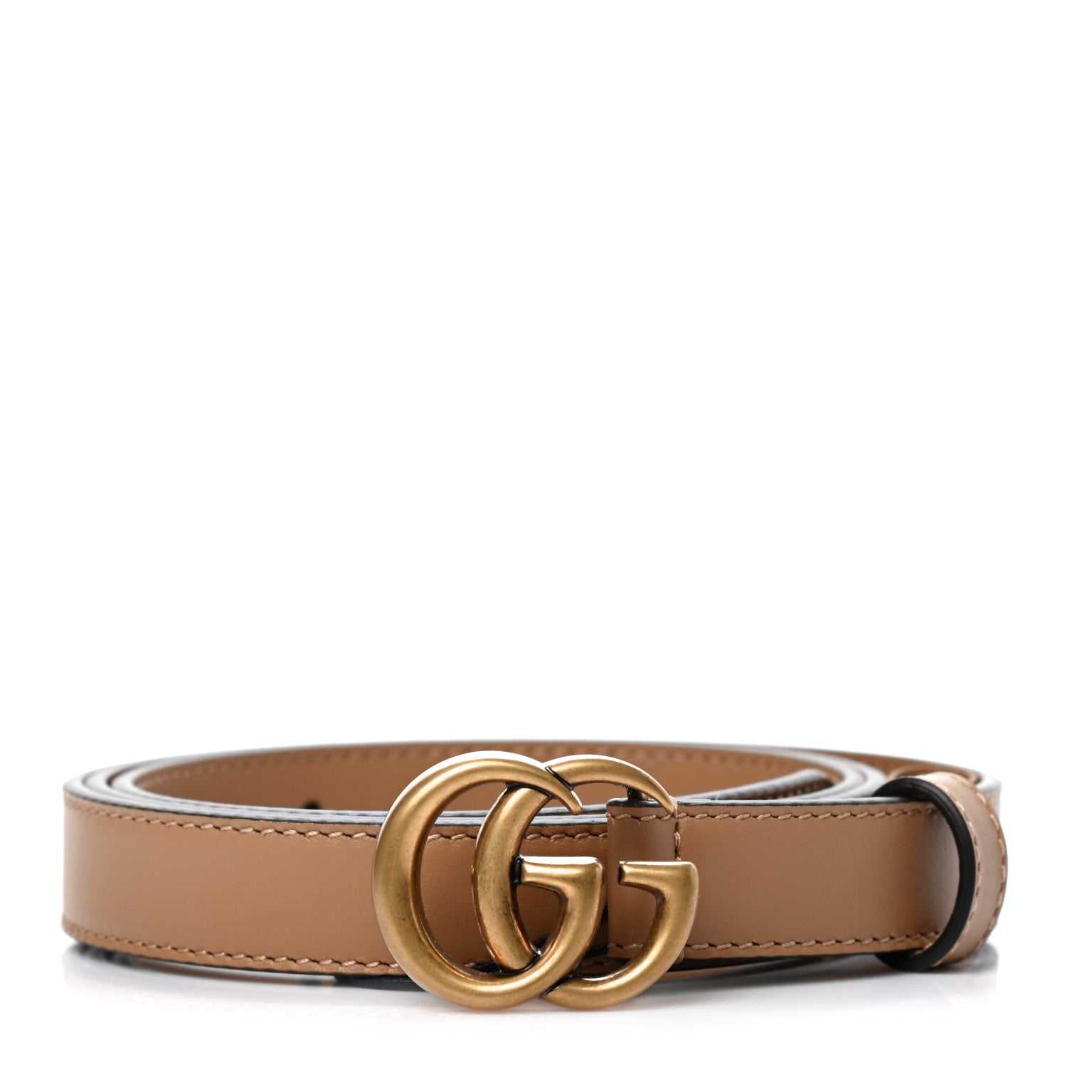 Gucci Moon Calfskin Double G 20mm Belt 95 38 Natural Tan 1 of 5