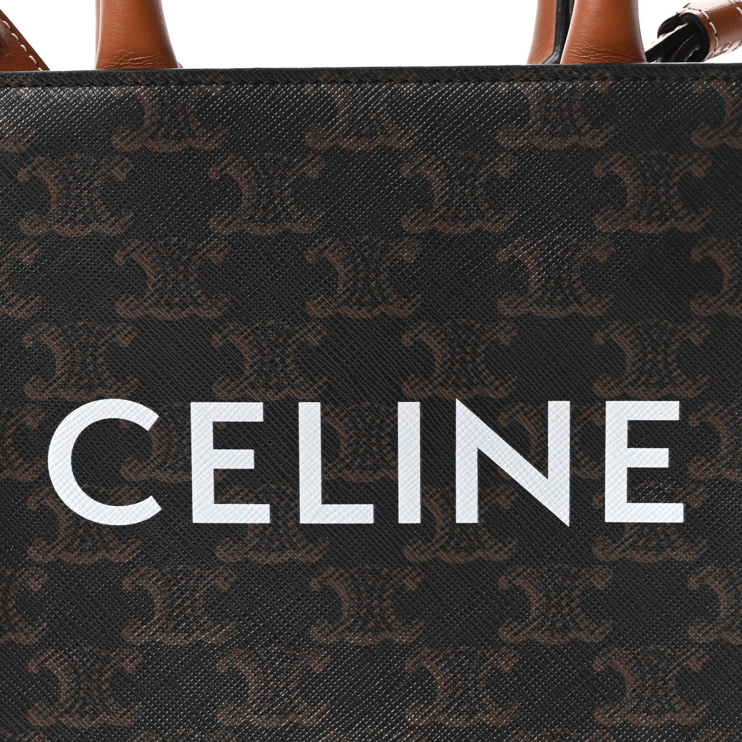 Triomphe Canvas Calfskin Mini Vertical Cabas Tan
