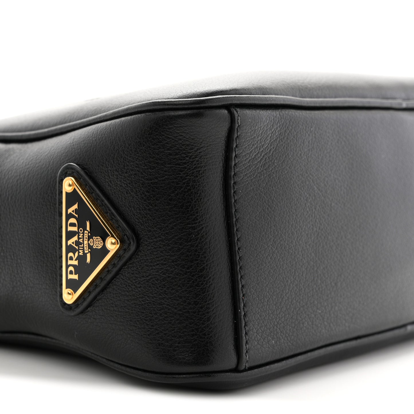 Glace Calfskin Embossed Logo Crossbody Black