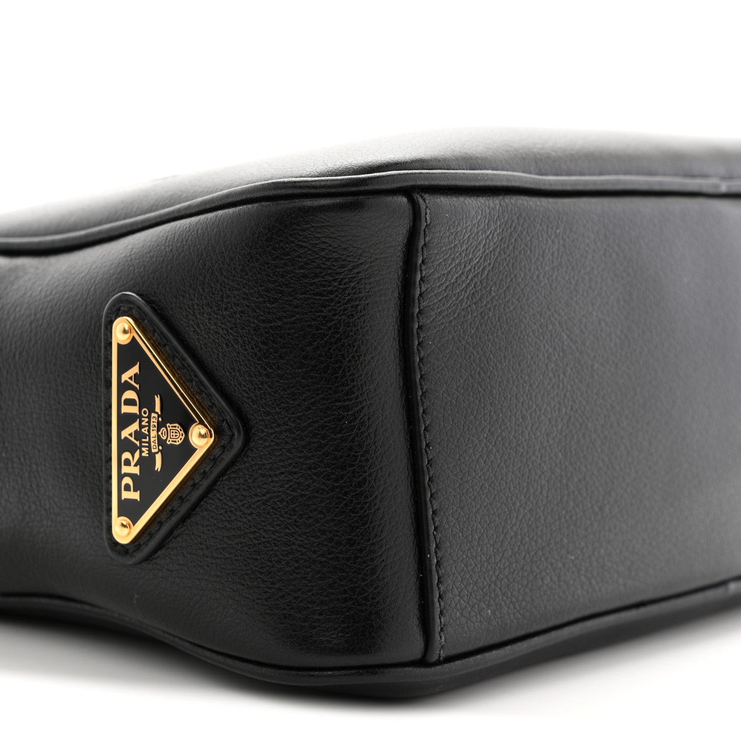 Prada Glace Calfskin Embossed Logo Crossbody Black 9 of 10