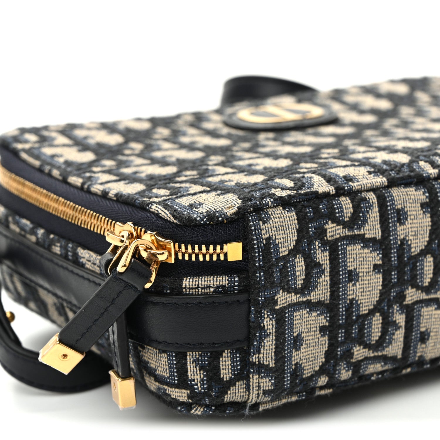 Christian Dior Oblique 30 Montaigne Top Handle Box Bag Blue 8 of 9