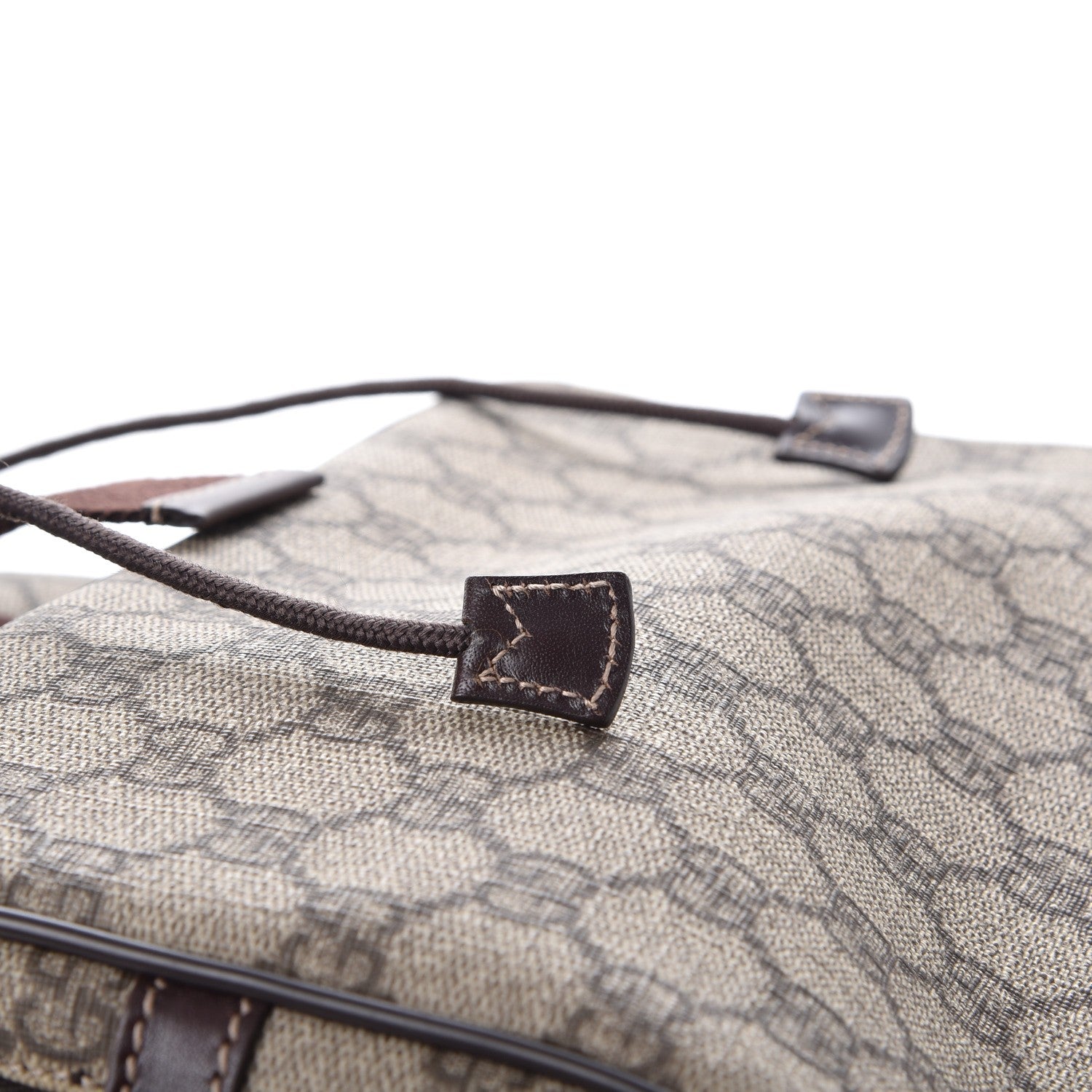 Gucci GG Supreme Monogram Medium Single Buckle Rucksack Backpack Beige Ebony Brown 8 of 9