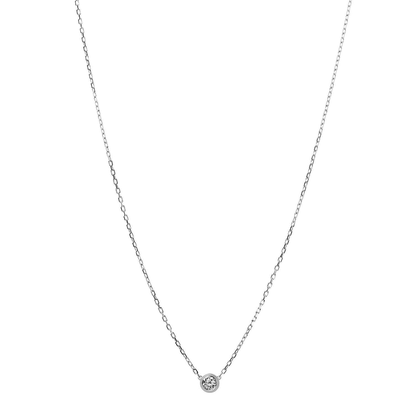 18K White Gold Diamond LM D'Amour Pendant Necklace
