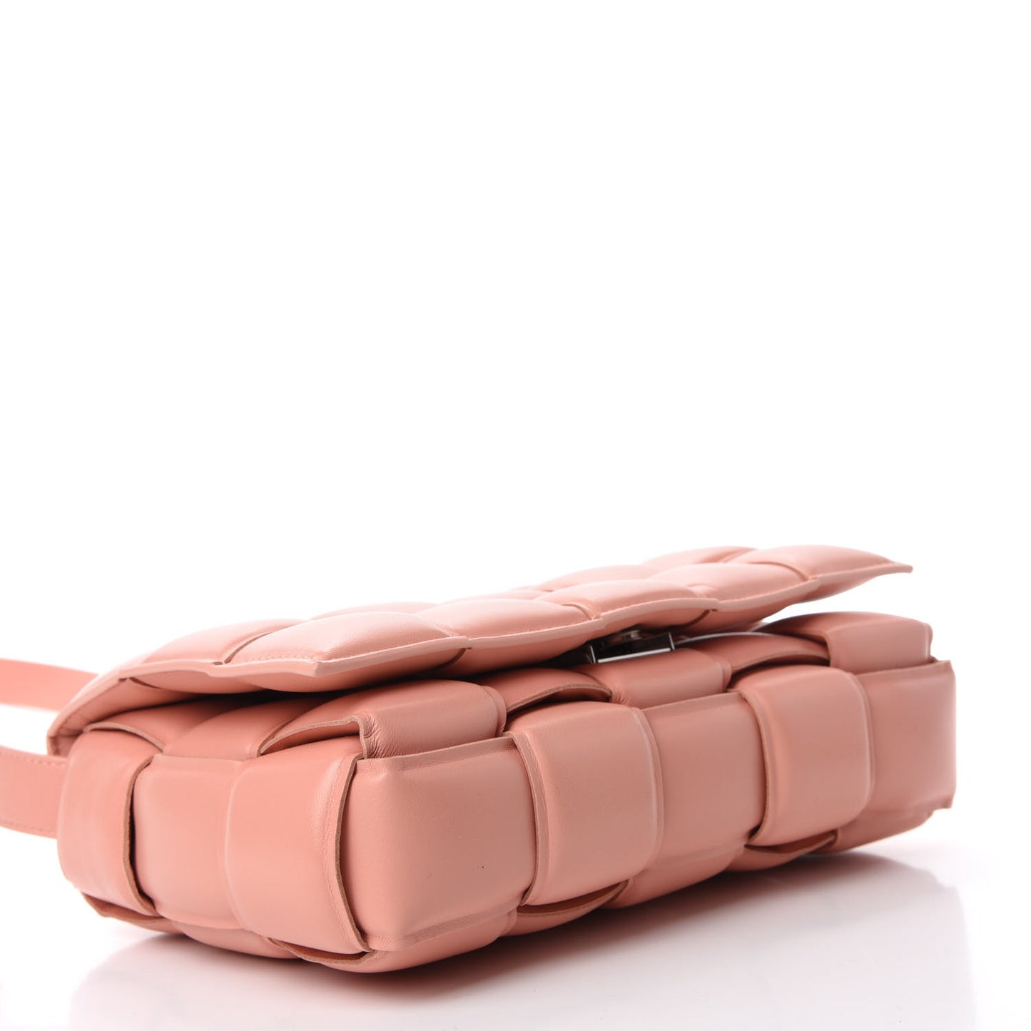 Nappa Maxi Intreccio Padded Cassette Crossbody Bag Peachy