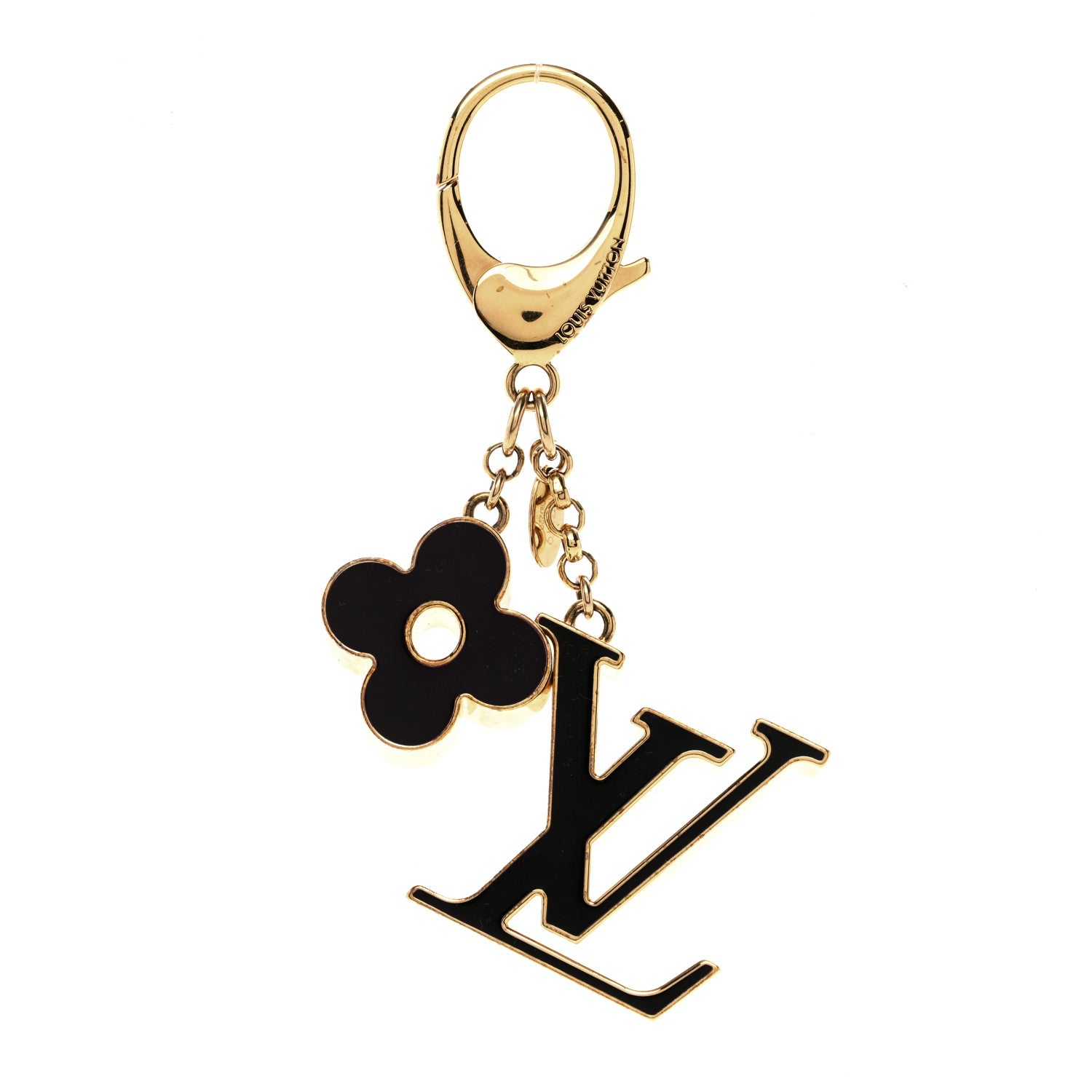Louis Vuitton Metal Enamel Fleur De Monogram Bag Charm Dore 1 of 4