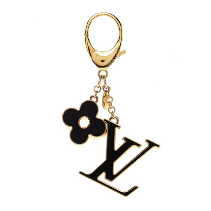 Louis Vuitton Metal Enamel Fleur De Monogram Bag Charm Dore 1 of 4