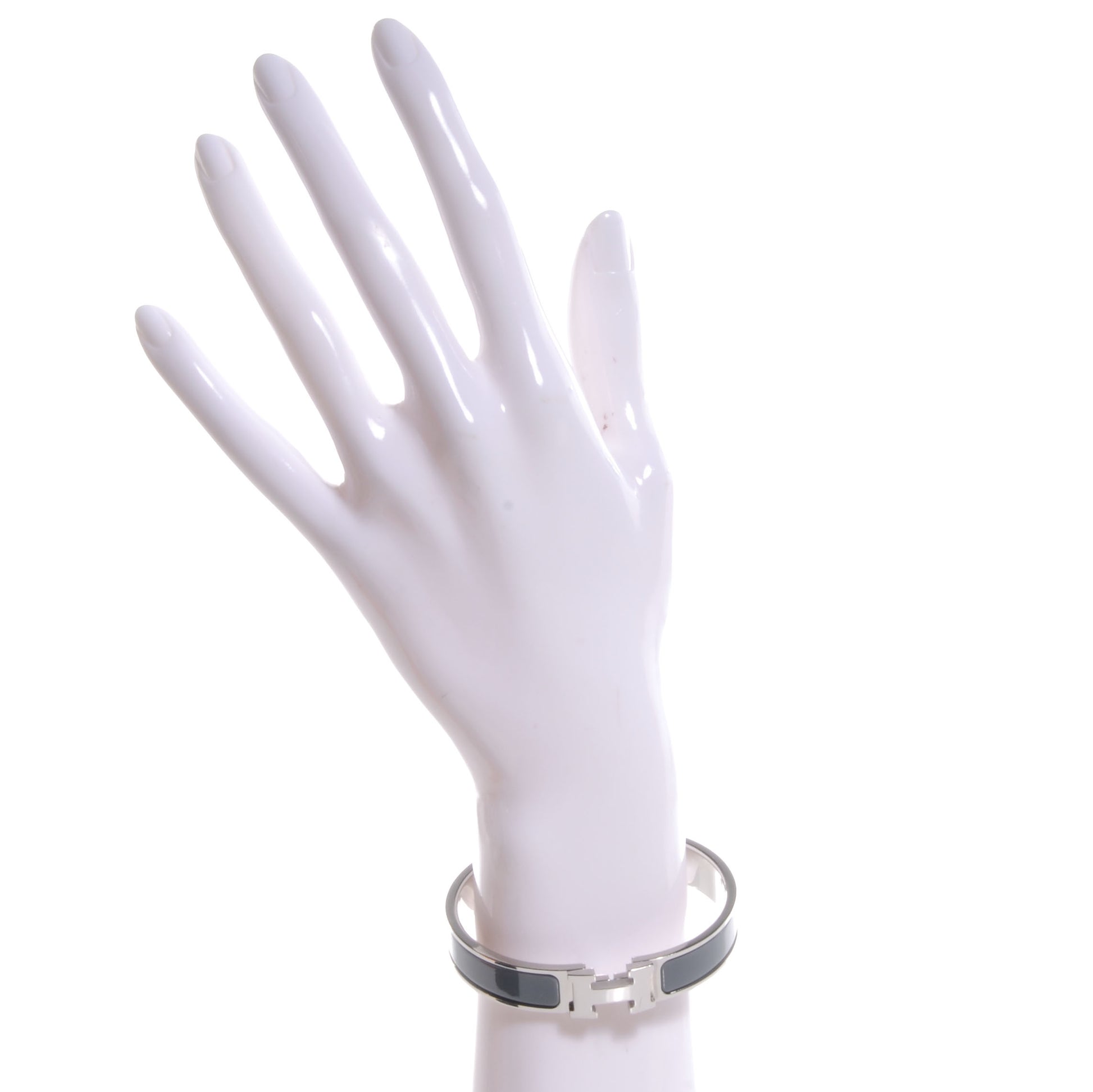 Hermes Enamel Narrow Clic Clac H Bracelet GM Ardoise 2 of 5