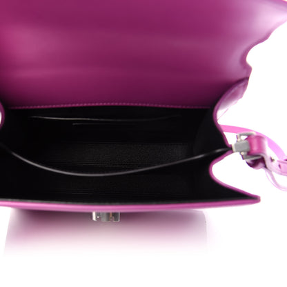 Saint Laurent Calfskin Mini Classic Monogram Cassandra Top Handle Bag Electric Fuchsia 5 of 11
