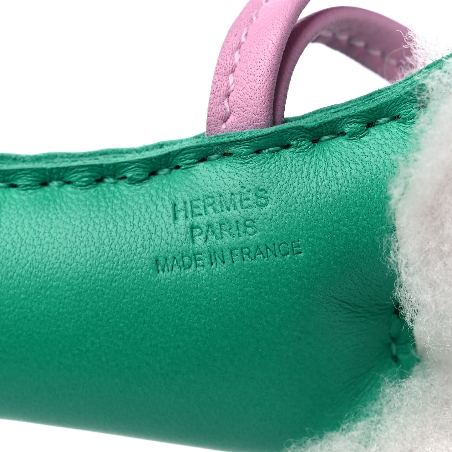 Milo Lambskin Shearling Budy Charm Menthe Mauve Sylvestre