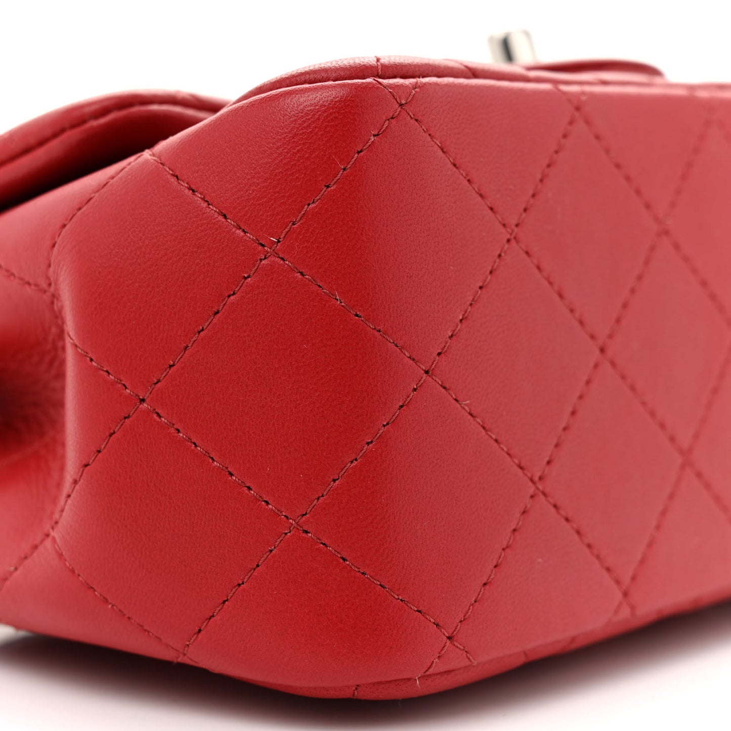Lambskin Quilted Mini Square Flap Red