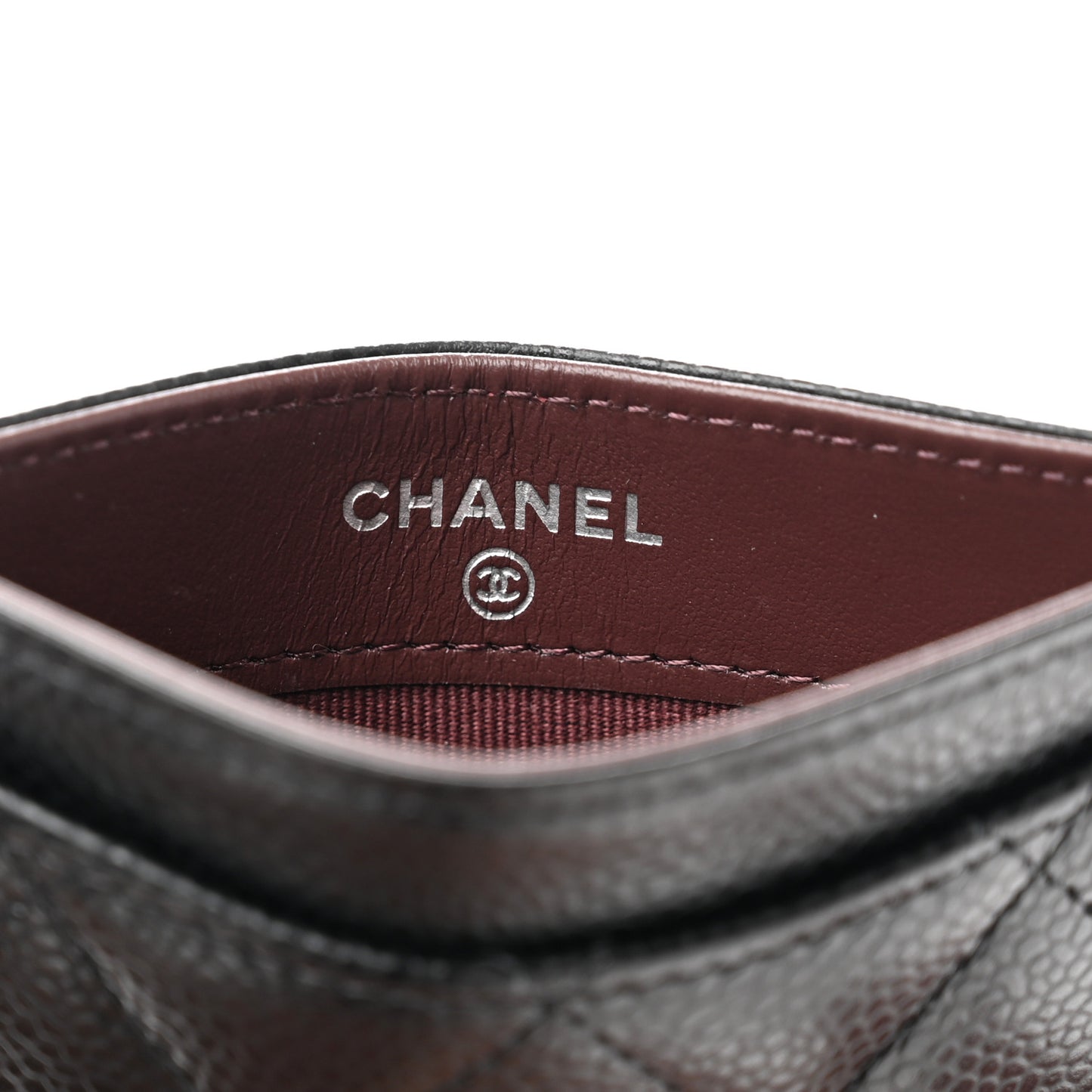 Caviar Quilted Card Holder Black