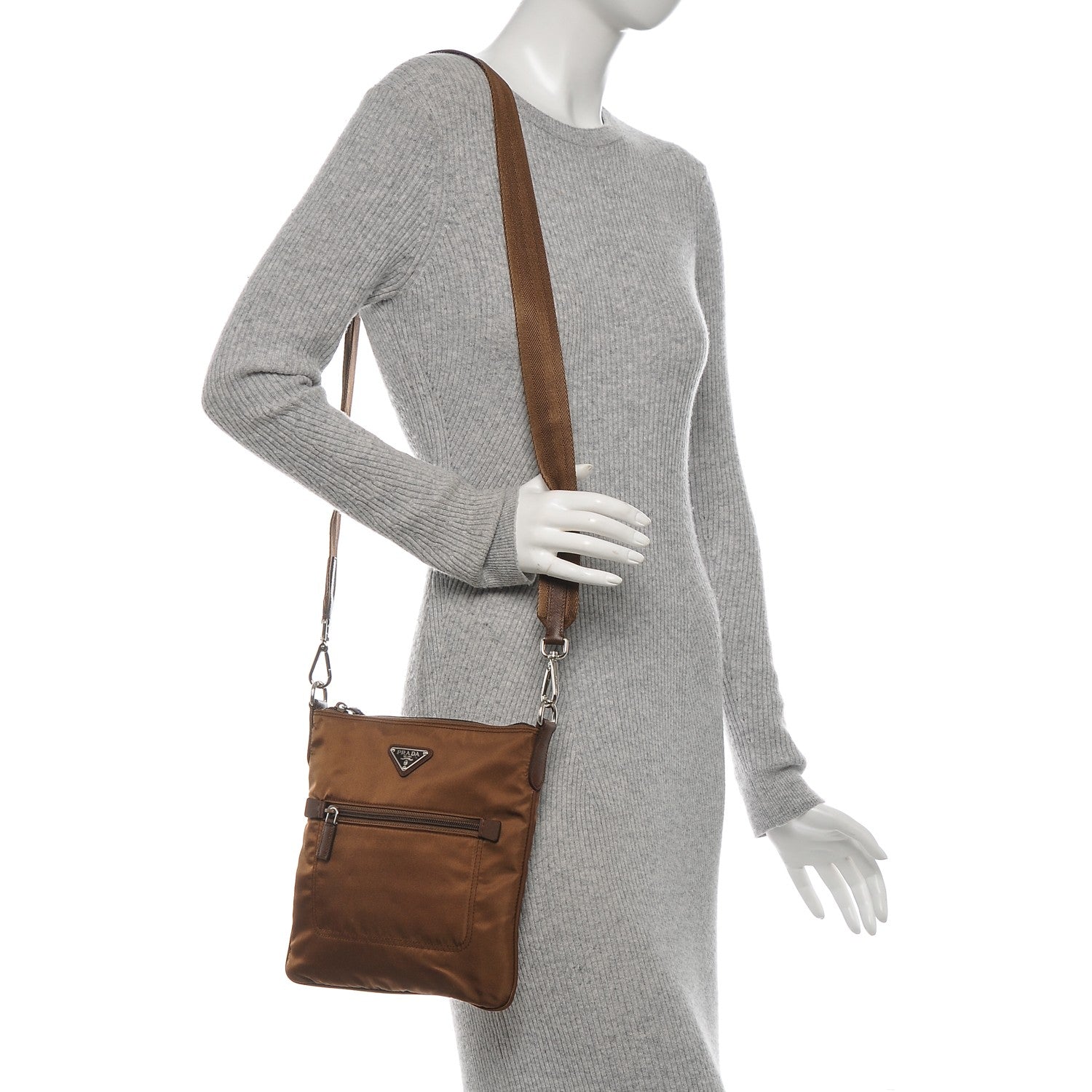 Prada Tessuto Nylon Small Flat Messenger Bag Corinto 2 of 6