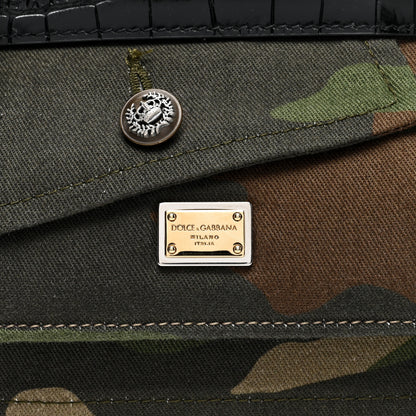 Dolce & Gabbana Cotton Calfskin Croc Embossed Camouflage Patchwork Small Sicily Multicolor 7 of 9