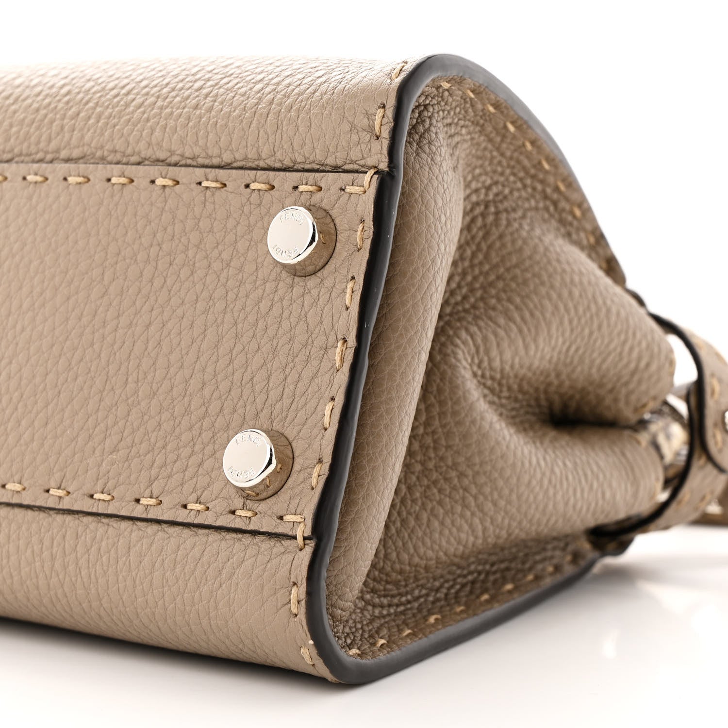 Fendi Cuoio Romano Snakeskin Selleria Mini Peekaboo Iconic Satchel Roccia Corda 10 of 10