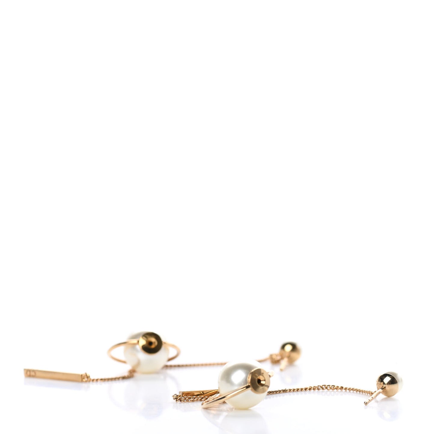 Pearl Tribales Dangle Chain Earrings Gold