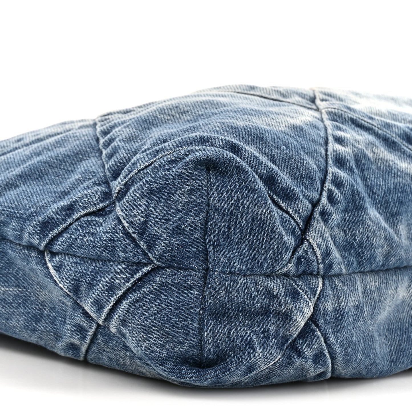 Denim Quilted Small Chanel 22 Blue