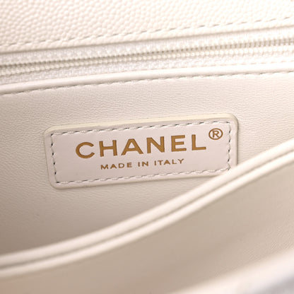 Chanel Caviar Quilted Mini Coco Handle Flap White 6 of 13