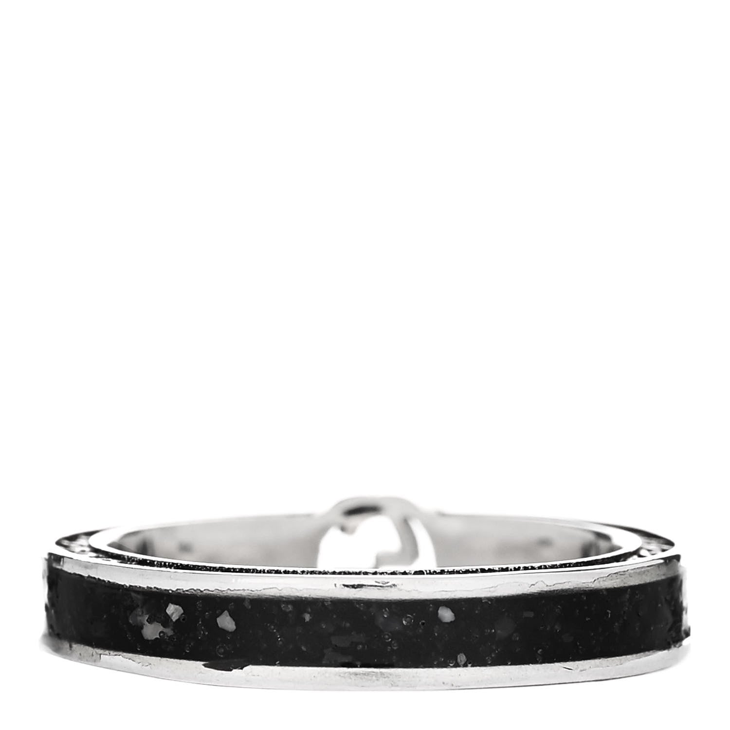 Gucci Sterling Silver Enamel Interlocking G Band Ring 50 5.25 3 of 7