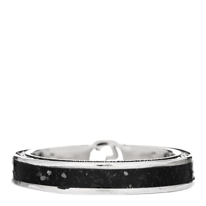 Gucci Sterling Silver Enamel Interlocking G Band Ring 50 5.25 3 of 7