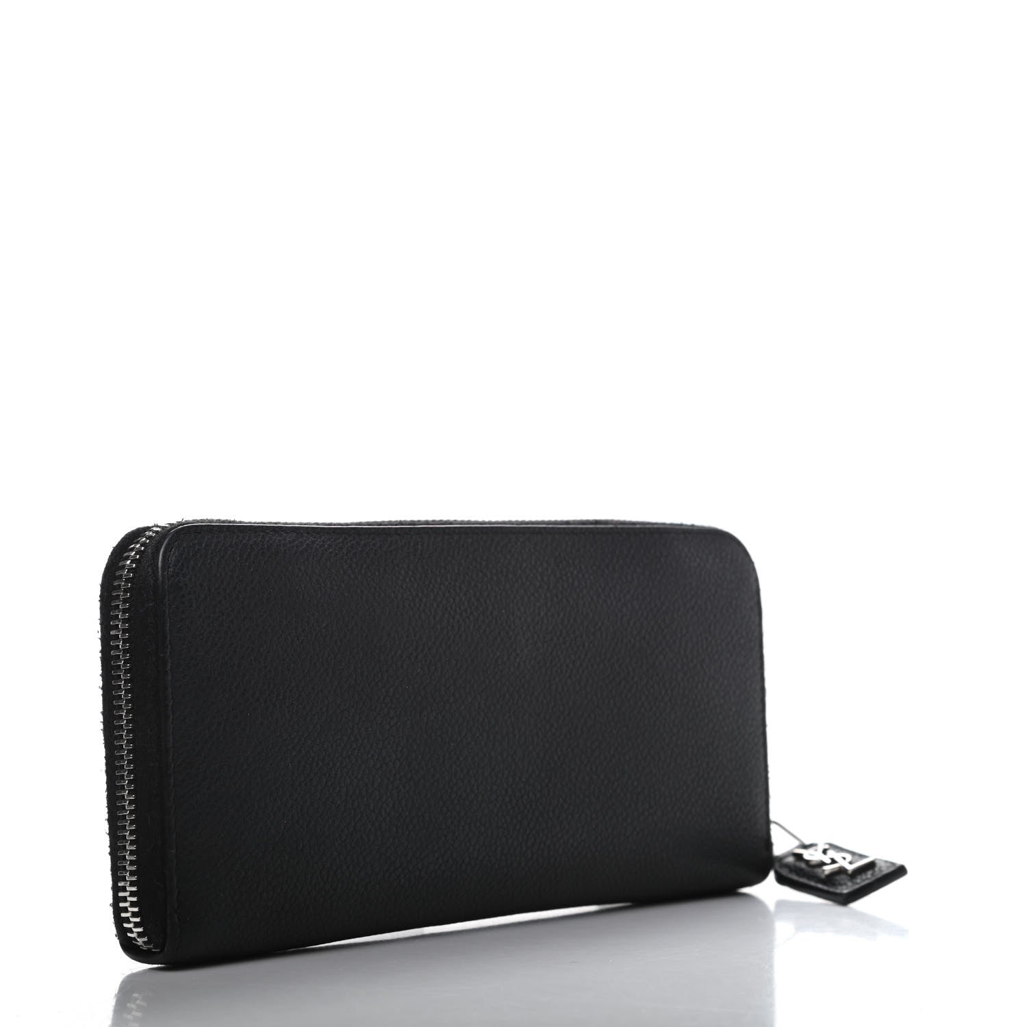 Saint Laurent Grained Calfskin Rive Gauche Zip Around Wallet Black 3 of 11