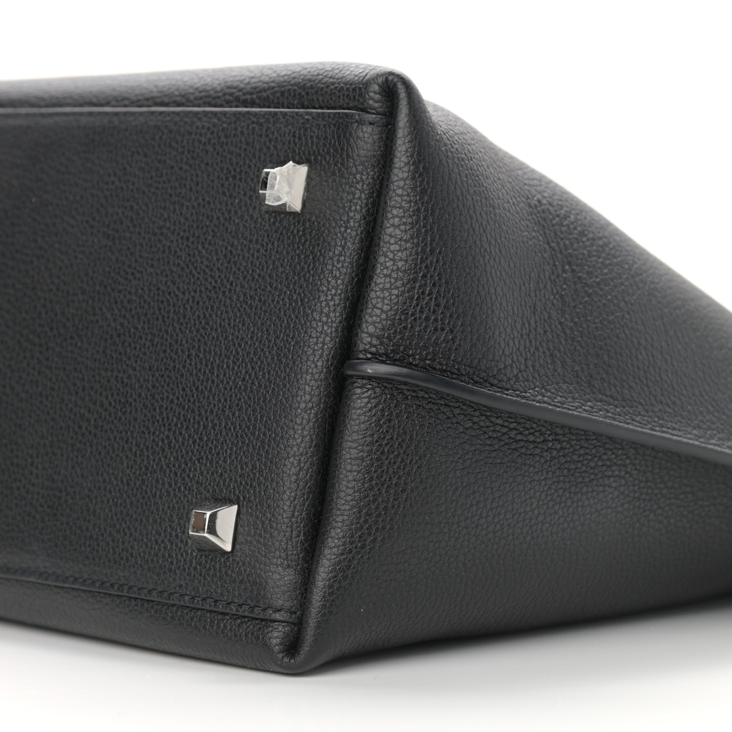 Grained Calfskin Medium Yris Shopper Tote Black