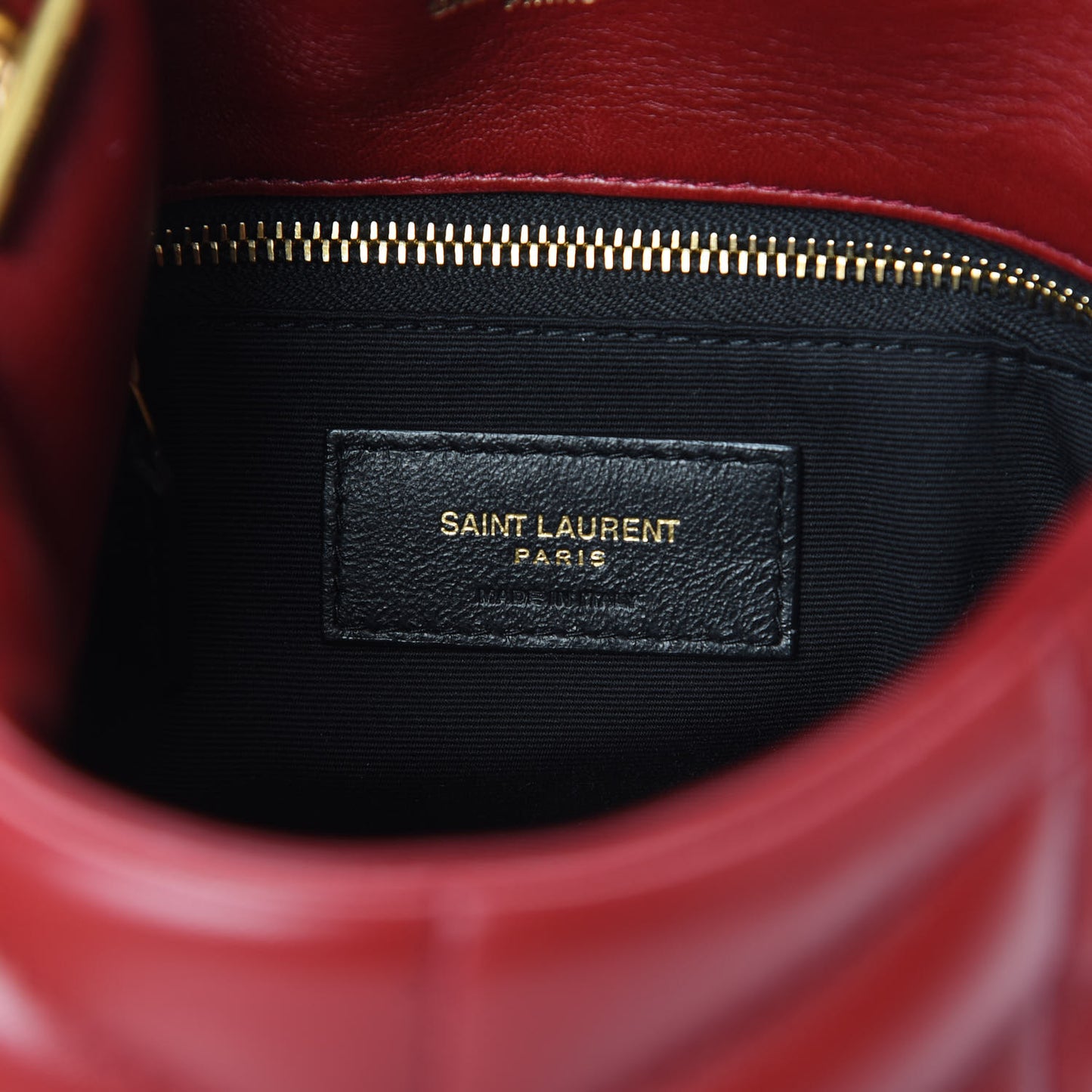 Lambskin Quilted Toy Loulou Puffer Monogram Chain Satchel Red