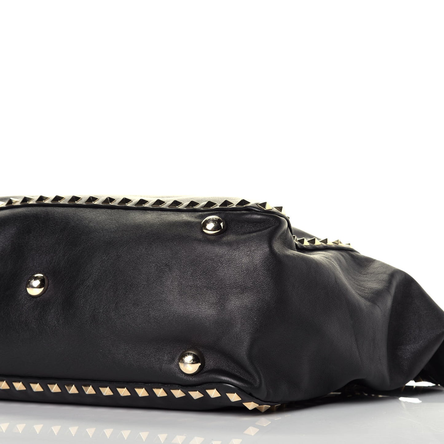 Vitello Medium Rockstud Tote Black