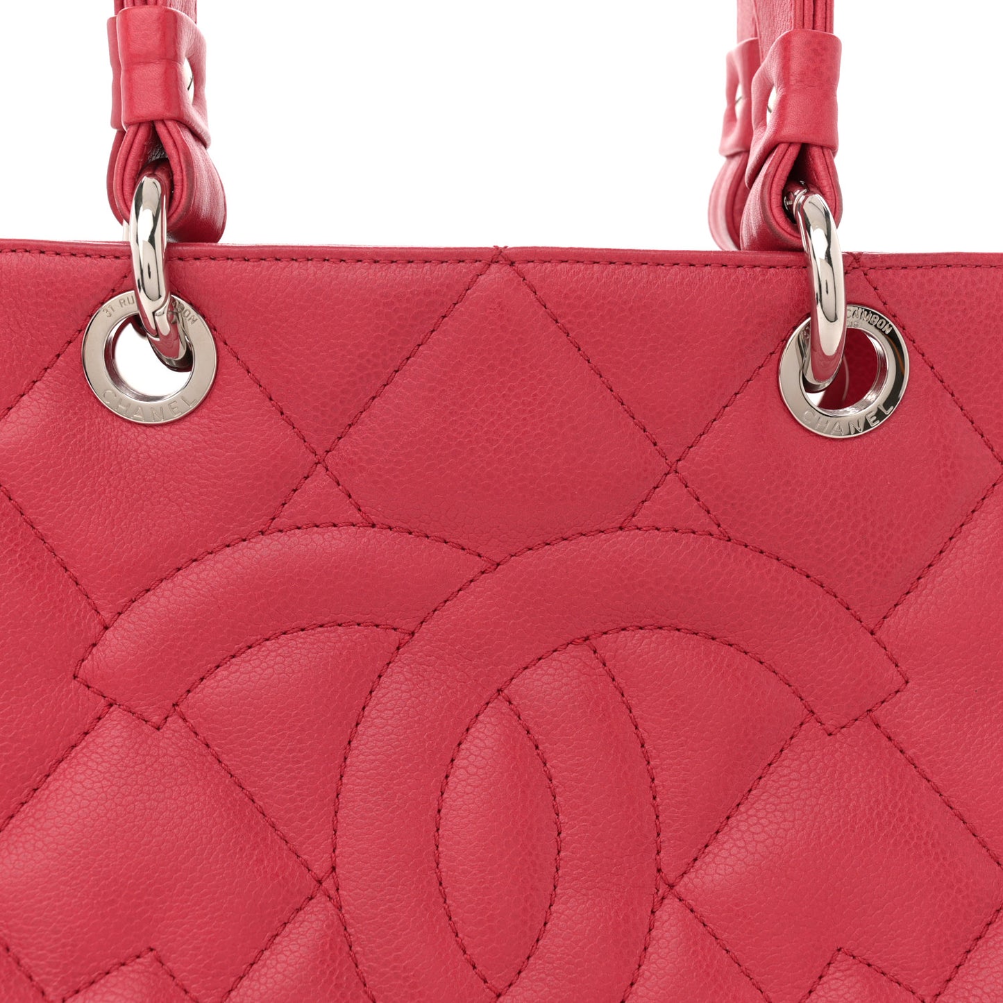 Soft Caviar Quilted CC Timeless Tote Fuchsia