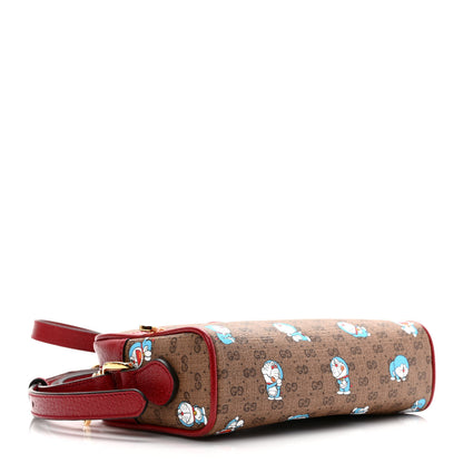 Gucci X DORAEMON Mini Vintage GG Supreme Monogram Camera Bag Beige Cherry Red 4 of 8