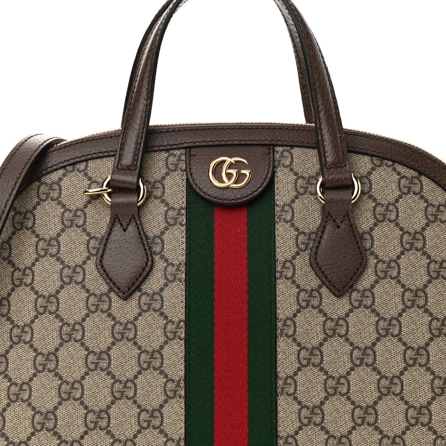 Gucci GG Supreme Monogram Web Medium Ophidia Top Handle Dome Bag Brown 8 of 10