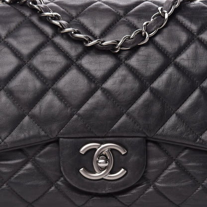 Chanel Lambskin Quilted Jumbo Single Flap Dark Grey 10 of 10