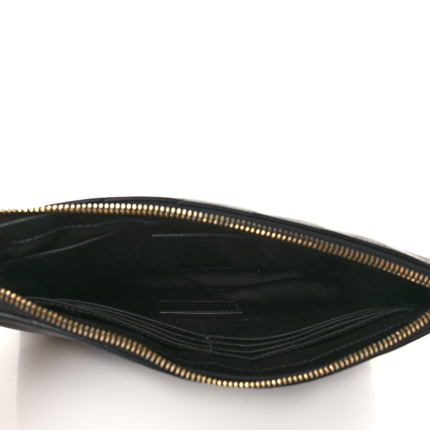 Calfskin Matelasse Chevron Monogram A5 Wristlet Black