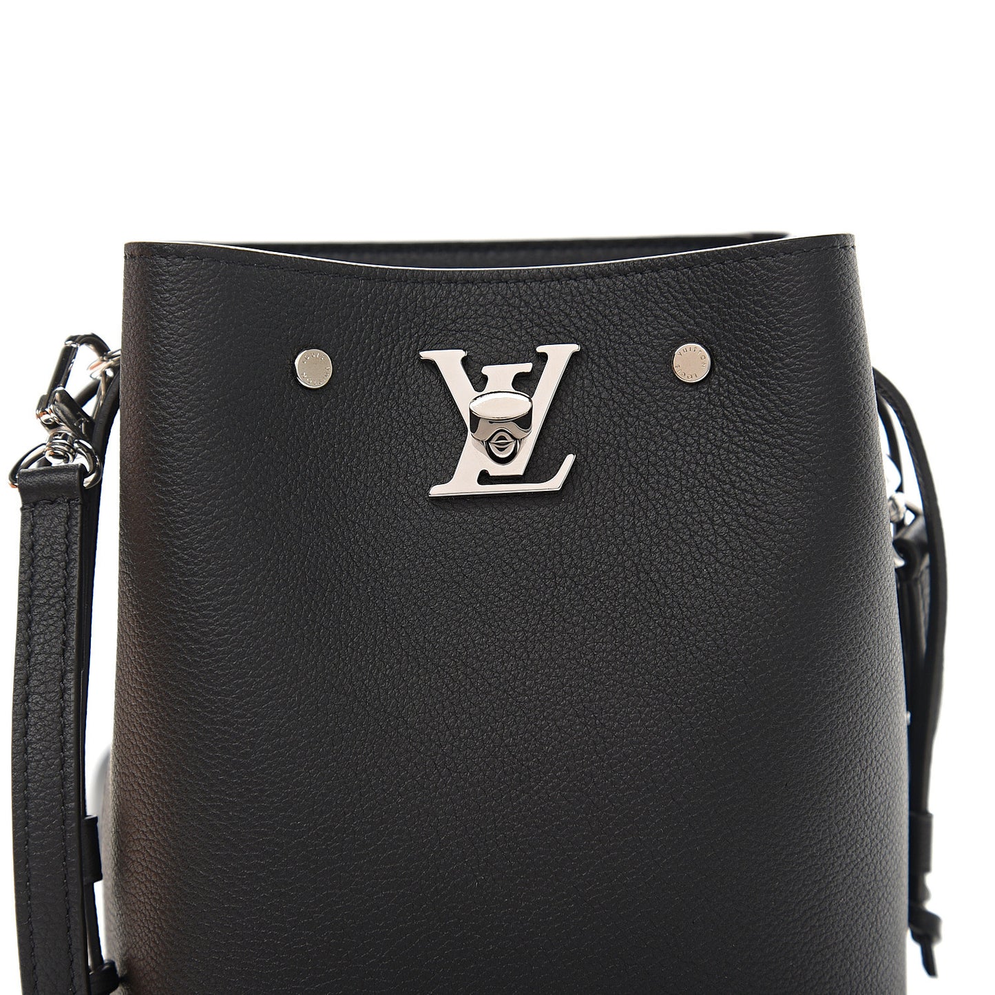 Calfskin Nano Lockme Bucket Black