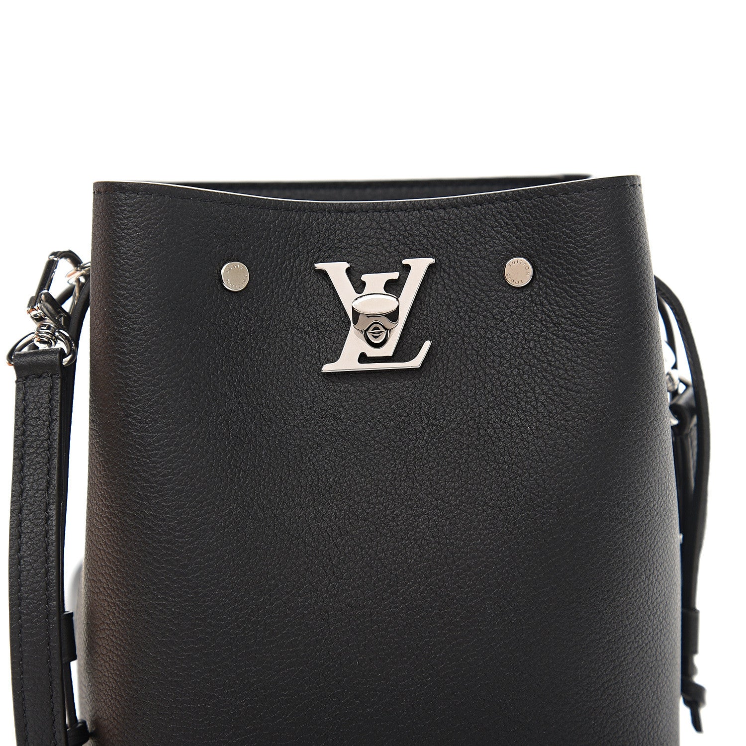Louis Vuitton Calfskin Nano Lockme Bucket Black 8 of 9
