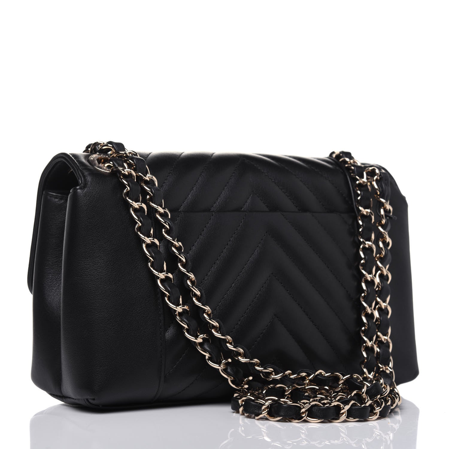 Chanel Calfskin Quilted Small Daily Chevron Flap Black 3 of 15