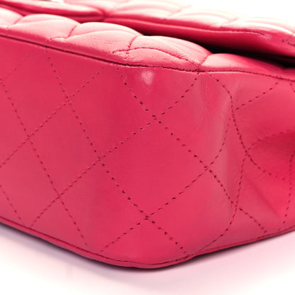 Chanel Lambskin Quilted Medium Double Flap Dark Pink 9 of 9