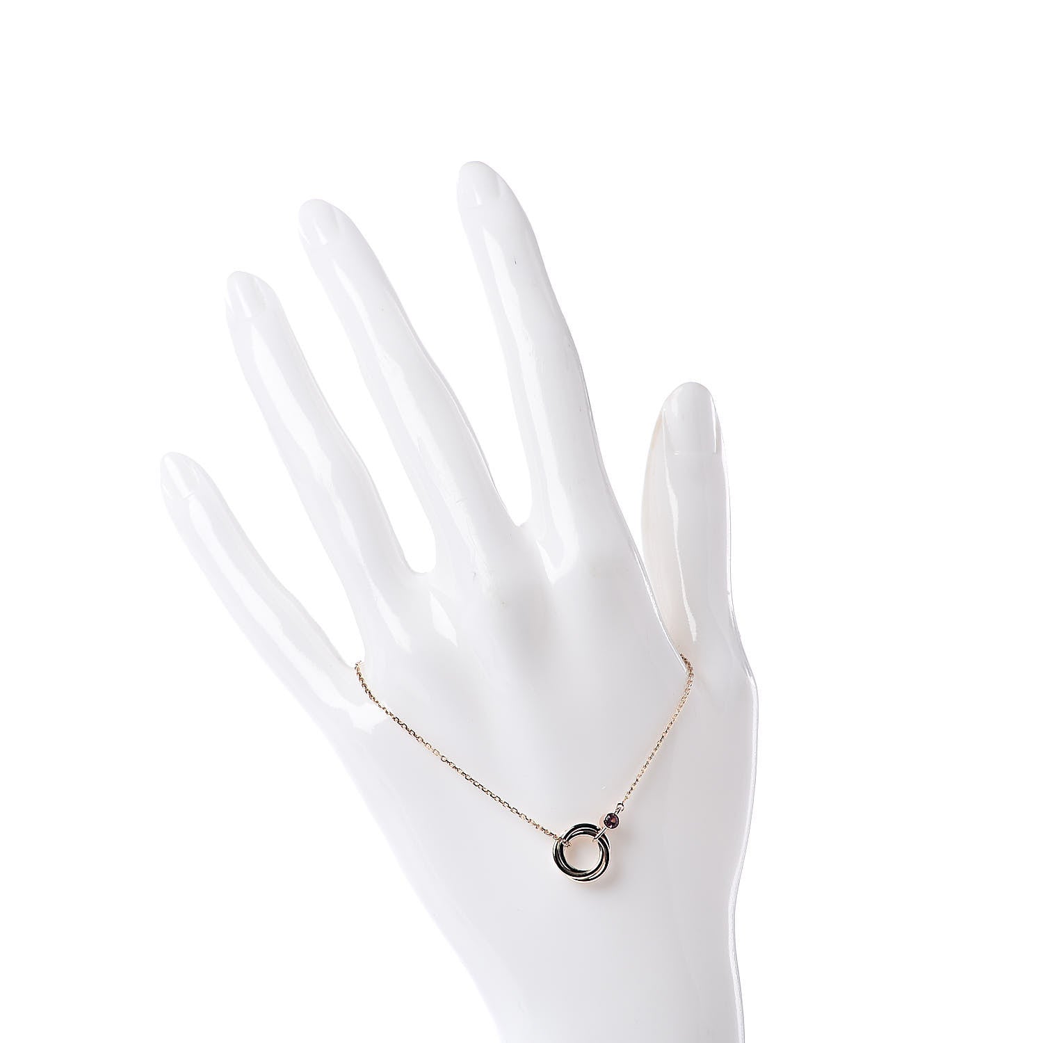 Cartier 18K Pink Yellow White Gold Pink Sapphire Trinity Bracelet 2 of 4